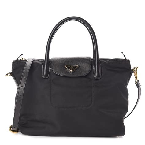 prada tessuto saffiano shopping tote with strap in black nero|prada saffiano cuir leather tote.